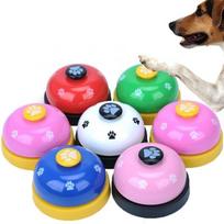 Newest Pet Training Toy Footprint Call Dinner Ring Small Bell Dog Puppy Toys (Radndom Color) Random color 1Pcs green