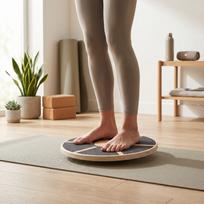 Wood Balance Trainer Board 360° Rotation Non Slip Balance Board Core Trainer for Mobility Training white