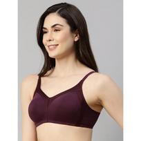 Enamor AB7 MFrame Jiggle Control Full Support Supima Cotton Bra NonPadded, Wirefree & Full Coverage 38D beige