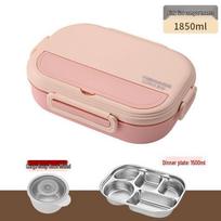 304 Stainless Steel Thermal Insulated Bento Lunch Box with Lid for Office or Student, Microwave-Safe Compartmented Meal Container for Adults beige