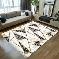 Marble Geometric Area Rug Gold Line Print Carpet Non-Slip Soft Floor Mat Modern Living Room Bedroom Luxury Style Home Decoration 120x160cm