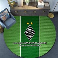 Borussia Mönchengladbach,Round Area Rug,Carpet Rug for Living Room Bedroom Sofa Playroom Decor,Non-slip Floor Mat 80cmx80cm black