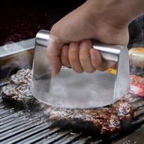 J1UL1N Burger Press,Round Smash Burger Press,Griddle Accessories Kit For Grill, Hamburger Patty Maker And Squeeze Grease brown