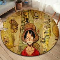One Piece Monkey D Luffy Round Area Rug Carpet Rug For Living Room Bedroom Sofa Playroom Decor Nonslip Floor Mat 120cmx120cm