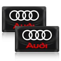 2026 Hot For Audi A4 B5 B6 B7 B8 B9 A1 A3 8V 8P 8L A6 C5 C6 C7 A5 A7 A8 TT Sline Carbon Fiber Small Steering Wheel Car Logo 3D Stickers black