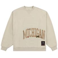 Travis Scott X Mitchell & Ness Michigan Wolverines Pullover Sweatshirt FC9921-UMITAN1 2XL beige