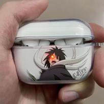 Naruto Uchiha AirPods Pro apsauginis dėklas Apple 2-os, 3-os, 4-os ir 5-os kartos ausinėms AirPods Pro 2nd Gen (with ear hook) white