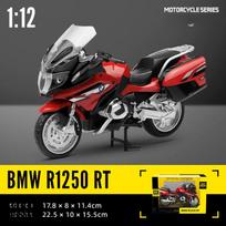 1/12 BMW R1250RT su pagrindu lydinio liejinio automobilio motociklo modelis, žaislas dovanų įteikimui, liejinio statinis motociklo modelis raudona