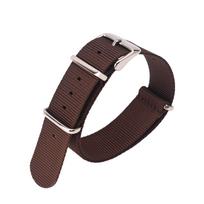 NATO Nailoninis 20 mm Drobės Laikrodžio Dirželis su Trijų Žiedų Sagtimi 24mm black