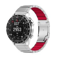 22mm 26mm Titanium Band for Garmin Watch Fenix 8 7X 7Pro Luxury Rubber Strap for Garmin Watch Enduro 3 2 Instinct 3 2X Tactix 7 22mm raudona/sidabras