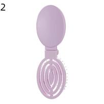2 In1 Portable Folding Hair Comb With Mirror, Lightweight & Travel-Friendly Perfect Gift For Women & Girls white