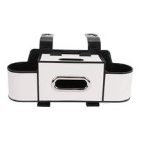 Car Back Seat Organizer with Cup Holder Tissue Dispenser Hooks Multifunctional Seat Back Storage Box for SUV Truck black
