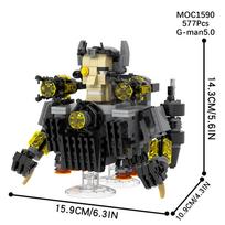 Skibidi Tualeto Plytos Juggernaut Astro Tualetas G-Man 5.0 MOC Siaubo Anime Suderinami Statybiniai Blokeliai Žaislai Vaikams Suaugusiųjų Dovana gray