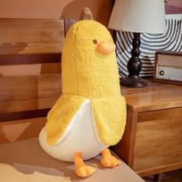 Bananinis draugas ančiukas lėlė didelis geltonas ančiukas pliušinis žaislas bananinis pagalvėlė-pagalvė didelė balta žąsis mieganti ant šono 20Cm pendant (0.12kg) geltona