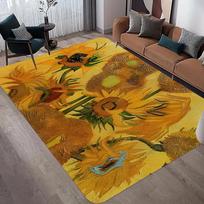 Vibrant Sunflower Design Area Rug for Living Room Rustic Home Decor Carpet Soft Floor Mat Bedroom Dining Room Home Decoration 50cmx80cm