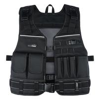 Tool Vest for Men with Pouches and Belt, Adjustable Multi-Pocket Safety Tool Vest for Electrician, Carpenter black
