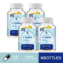 L-Lysine 1000mg Double Strength 120 Capsules — Essential Amino Acid, Immune Support, Daily Wellness 120*4