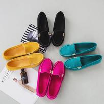 Women Spring Autumn Casual Flat Loafers Round Toe Denim Slip On Shoes 44 black