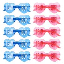 10Pcs Gender Reveal Team Boy Team Girl Glasses Blue and Pink Sunglasses Baby Gender Reveal Party Decoration Po Props Gifts blue