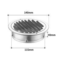 70-300mm Round 201 Stainless Steel Air Vent Grille Insect Protection Home Exterior Wall Ducting Ventilation Tools Exhaust Hoods 120mm gray