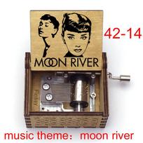 Famous Moon River Wooden Wind Up Music Box Special Musical Girlfriend Lover Birthday Valentine's Day Gift Choice 3 42-14-hand