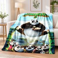 Kung Fu Panda Flannel Throw Blanket Soft Warm Cozy For Sofa Bed Indoor Home Bedroom Use 80cmx120cm black