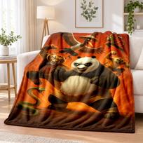 Kung Fu Panda Flannel Throw Blanket Soft Warm Cozy For Sofa Bed Indoor Home Bedroom Use 80cmx120cm