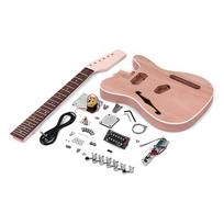 „TL Tele Style“ nebaigta elektrinė gitara „pasidaryk pats“ raudonmedžio korpusas su „F Soundhole“ klevo medžio kakleliu beige
