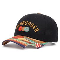 New Fashion Hamburger Embroidered Hip Hop Snapback Cap Trend Unisex Sun Men Woman Baseball Hat Adjustable Adjustable black
