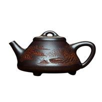 260ml Ancient Yixing Purple Clay Teapots Handmade Stone Scoop Pot Raw Ore Purple Mud Kettle With Infuser Chinese Zisha Tea Set gray