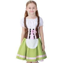 Kids Girls Maid Cosplay Dress Apron Sets Outfit German Traditional Beer Multi-color School Activities Party Role-playing Costume XL žalia