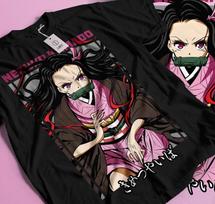 MENS WOMENS Nezuko T-Shirt Demon Slayer Kimetsu No Yaiba Anime Mitsuri Kanroji Tee Gift 247 L black