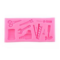Silicone Cake Fondant Mold, Wrench Tools, Topper,   Cake Molds pink