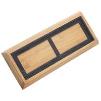 Bamboo Whetstone Non Base for Kitchen Sharpening Tool Practical Smooth Portable Holder Gift for Housewives 21.50X9.50X2.50CM black