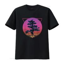Mens Bonsai Tree Art Japanese Retro Vaporwave Vintage 80s 90s T Shirt White XL vintage Washed designer clothes Stylish Slightly XXXXXL juoda