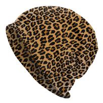 Leopard Eyes Skullies Beanies Caps Unisex Women Unisex Street Winter Warm Knitted Hat Adult Animal Skin Print Bonnet Hats Beanies Hat beige