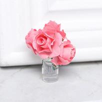 1/12 Dollhouse Miniature Pink Rose Glass Bottle Flower Arrangement Home Decor great for daily use perfect for gifting pink