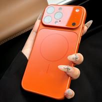 Official AG Nano Matte Glass Case for For Iphone 17 Pro Max 16 15 14 13 Pro Max Air For Magsafe Wireless Charge Magnetic Hard Cover iPhone 13 Pro orange