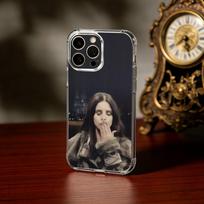 L-Lana D-Del R-Rey Dainininkės telefono dėklas, skirtas iPhone 17 16 15 14 13 12 11 Mini Pro Max Plus, Skaidrus dėklas iPhone17 gray