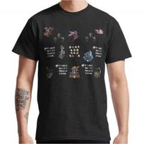 Final Fantasy VI Collage Gift t shirt for RPG gamer 100 cotton printed tee Mens Short Sleeve Graphic Clothes All size tops 2XL black