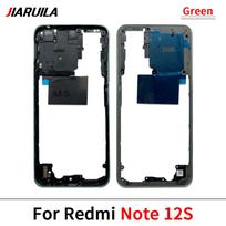 NEW Middle Frame For Xiaomi Redmi Note 12S 12 4G 5G With Volume Side Button Front Housing Middle Bezel Chassis Shell Parts Note 12s Blue gray