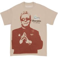 Men's Elton John 2010 World Tour Featuring Ray Cooper T-shirt X-Large Ivory 4XL white