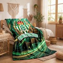 Real Betis Football Print Flannel Blanket Soft Warm Sofa Bed Throw Blanket For Home Office Bedroom 75x90cm