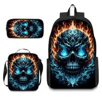 Kaukolės Spausdinimo Mokyklinė Kuprinė Paaugliams 20L Talpa Oksfordo Audinys Paminkštintos Petnešos Daugybė Spalvų Backpack
