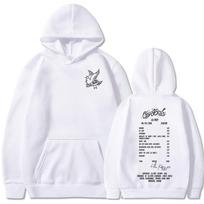 Rapper Lil Peep Cry Baby Album Graphic Hoodies Men Women Fleece Casual Oversized Sweatshirt Fashion Hip Hop Long Sleeve Pullover 2XL balta