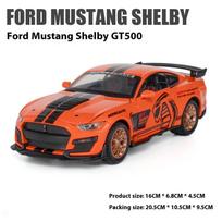 1:32 Ford Mustang Viper GT500 Sports Car Alloy Diecast Model Sound Light Pull Back Toy Collect Hobby Model Ornaments Boys Gifts oranžinė
