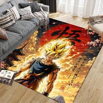 Son Goku Flannel Pattern Square Carpet,Area Rug,Carpet Rug for Living Room Bedroom Sofa Playroom Decor,Non-slip Floor Mat 70x100cm( 27x39in )