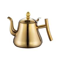 Kitchen Teapot for Loose Leaf and Tea Bags, Rustproof Steel Tea Kettle with Builts-In Strainer and Gooseneck Pouring Control Daily