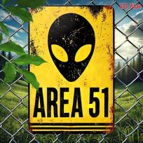 Area  Retro Sign   Alien Warning Area  Retro Sign   Art Wall Decor for Bedroom Office Living Room Cafe Bar  Ho 20x30cm（7.8x11.8inch）