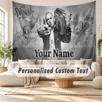 Custom Name Wall Hanging Tapestry,Eminem Decorative Backdrop Tapestry For Dorm Home 100cmx150cm